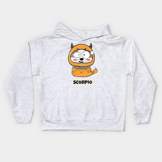 Funny Zodiac Baby Scorpio Kids Hoodie by vukojev-alex